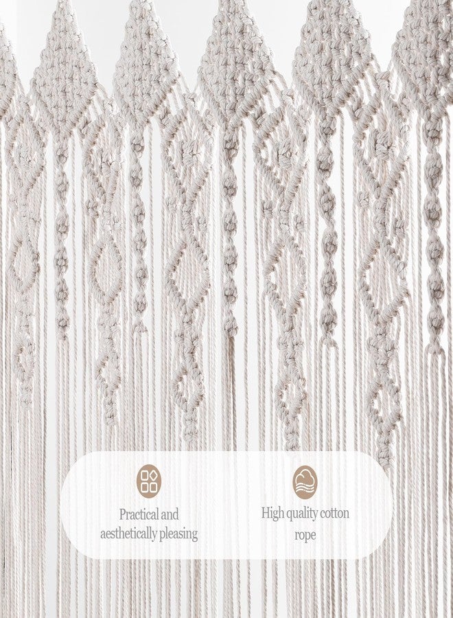Foreate Boho Valance Macrame Curtains for Windows 31" L x 39" W Beaded Macrame Curtains for Doorway & Kichen, Large Wall Hanging Home Decor, Window Treament Room Divider Tapestry Wedding Backdrop, 1 Panel - Image 2